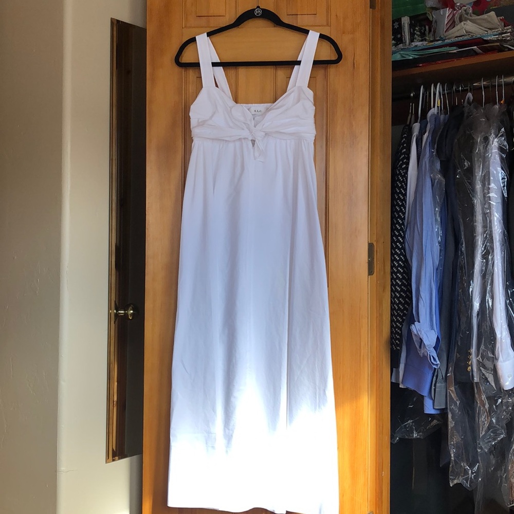 A.L.C. White iris tie front cotton dress